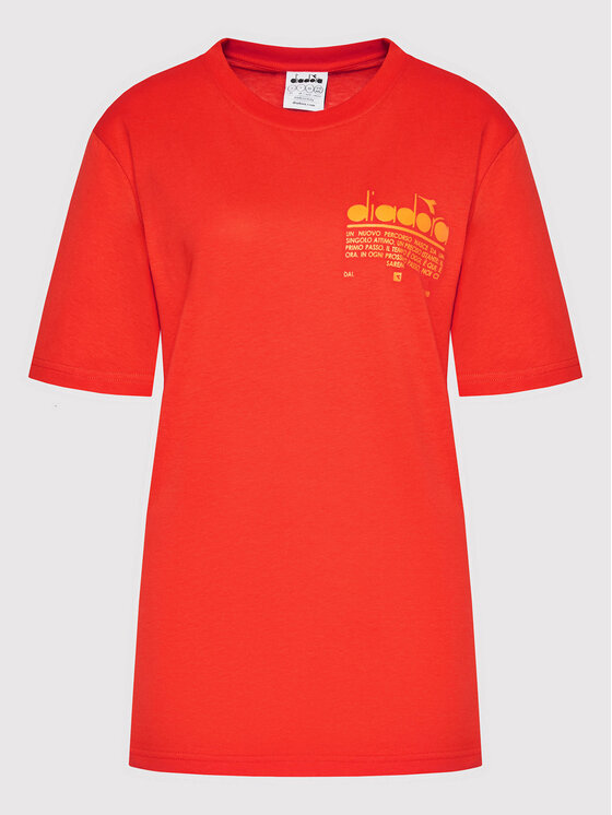 Diadora Diadora T-Shirt Unisex Manifesto 502.178208 Czerwony Loose Fit
