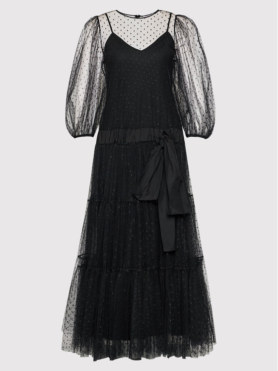 Red Valentino Red Valentino Abendkleid WR0VABT5 Schwarz Regular Fit