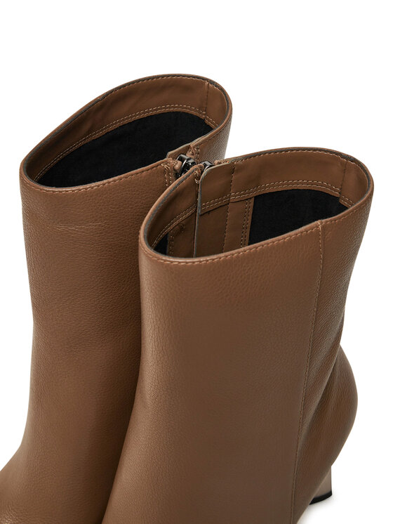 MICHAEL Michael Kors MICHAEL Michael Kors Ботильйони Kelsea Leather Boot 40F4KLHE5L Коричневий