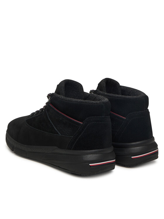 Tommy Hilfiger Tommy Hilfiger Зимни обувки Hilfiger W Nbk Sde Hybrid Boot FM0FM05609 Черен