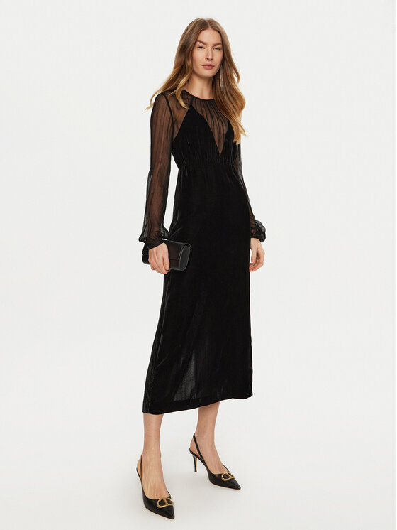 TWINSET TWINSET Kokteilikleit 242TT2180 Must Slim Fit