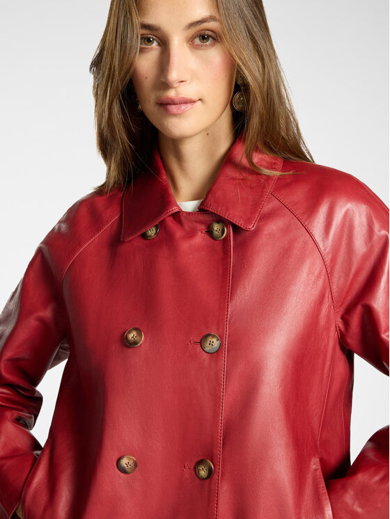 Elena Mirò Elena Mirò Płaszcz zimowy R004Z000046N016 Czerwony Boxy Fit