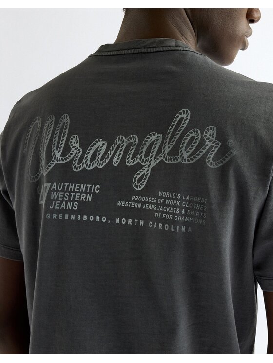 Wrangler Wrangler T-Shirt GRAPHIC TEE Czarny Regular Fit