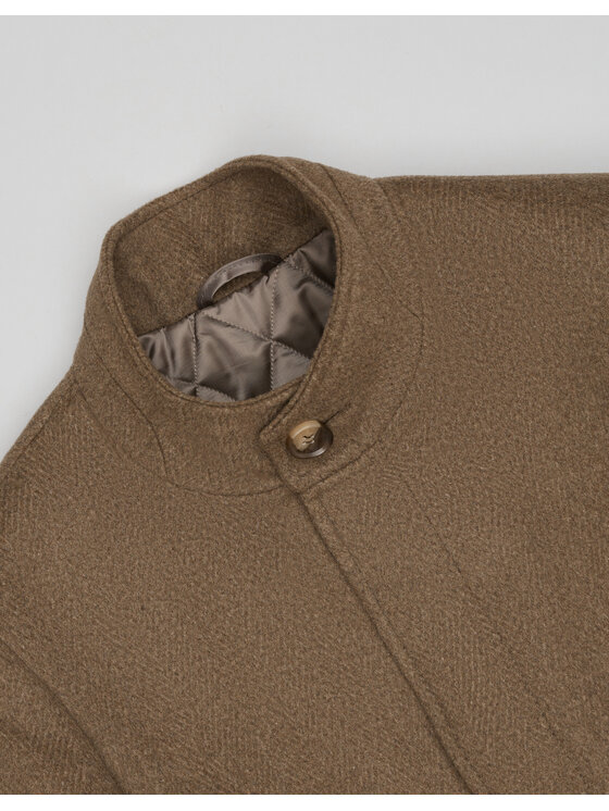 Borgio Borgio Płaszcz wełniany rivara_bz Beżowy Slim Fit