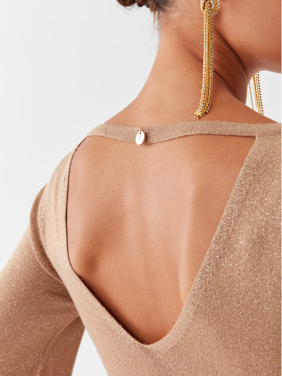 Liu Jo Liu Jo Kootud kleit CF3189 MS32N Kuldne Regular Fit