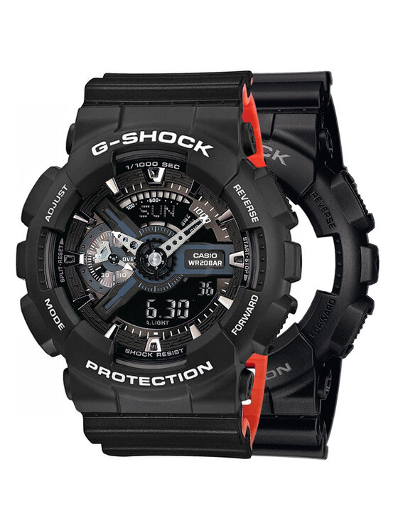 Casio Casio Zegarek SET GA-110-1BER + BEZEL 10508136 + PASEK 10577142 Czarny