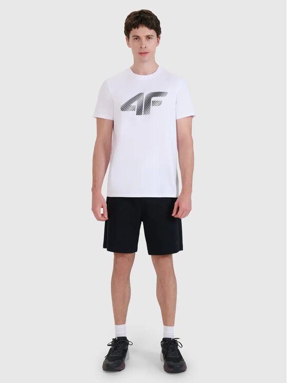 4F 4F T-Shirt 4FWMM00TTSHM2257-10S Biały Regular Fit