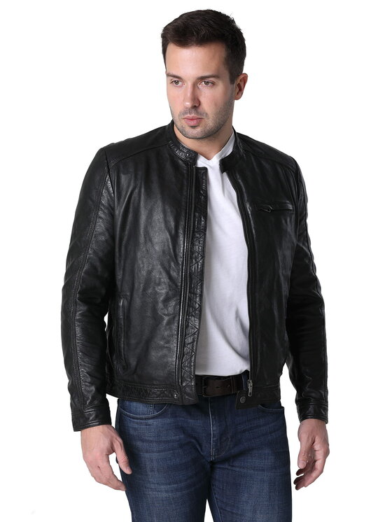 David Ryan David Ryan Kurtka skórzana PETER Czarny Regular Fit