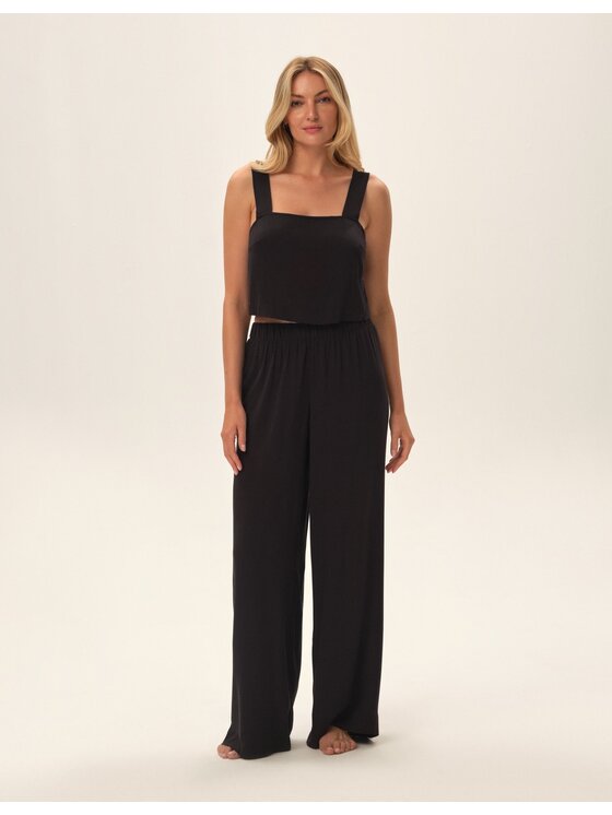 Esotiq Esotiq Piżama 42048 Czarny Loose Fit