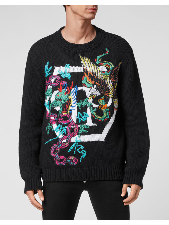 PHILIPP PLEIN PHILIPP PLEIN S dlhými rukávmi 3687 Čierna Regular Fit