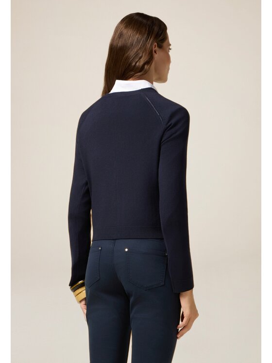 Oltre Oltre Cardigan M287J005021N034 Blu Slim Fit