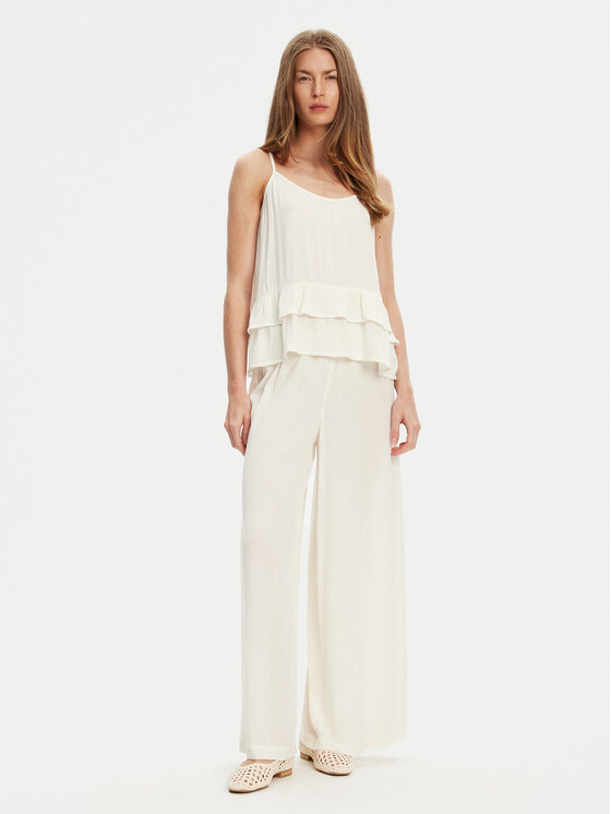 United Colors Of Benetton United Colors Of Benetton Stoffhose 4VW95F00C Écru Relaxed Fit