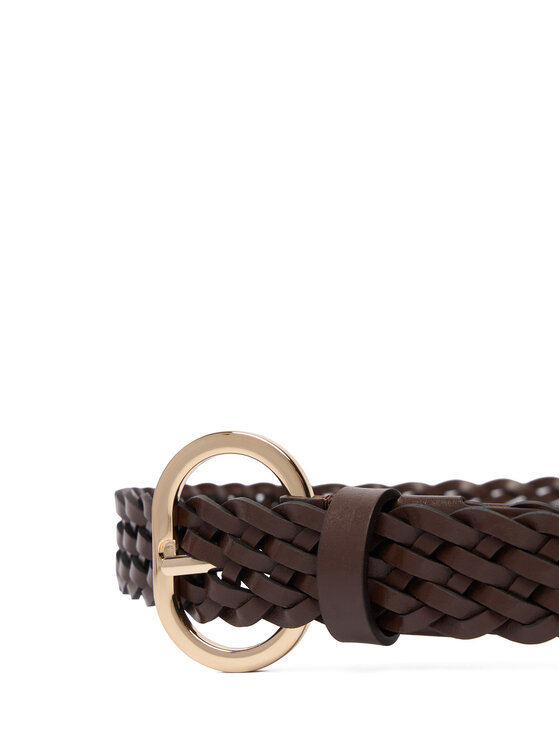 Tommy Hilfiger Tommy Hilfiger Ζώνη Γυναικεία Th Chic 2.5 Woven Leather AW0AW18111 Καφέ