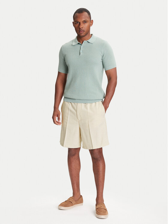 Mustang Mustang Шорти з тканини Linen 1016459 Écru Loose Fit