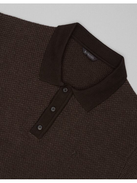 Borgio Borgio Polo dubino_br Brązowy Classic Fit