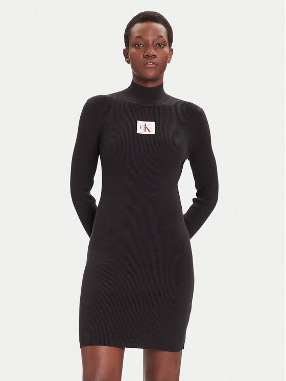 Calvin Klein Jeans Calvin Klein Jeans Kleid für den Alltag LV047D308G Schwarz Slim Fit