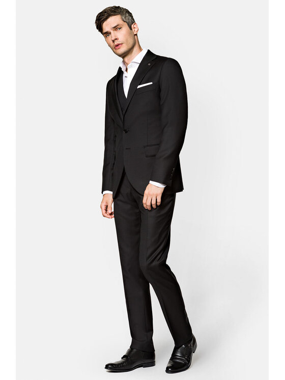 Lancerto Lancerto Garnitur GA073122000015 Czarny Regular Fit