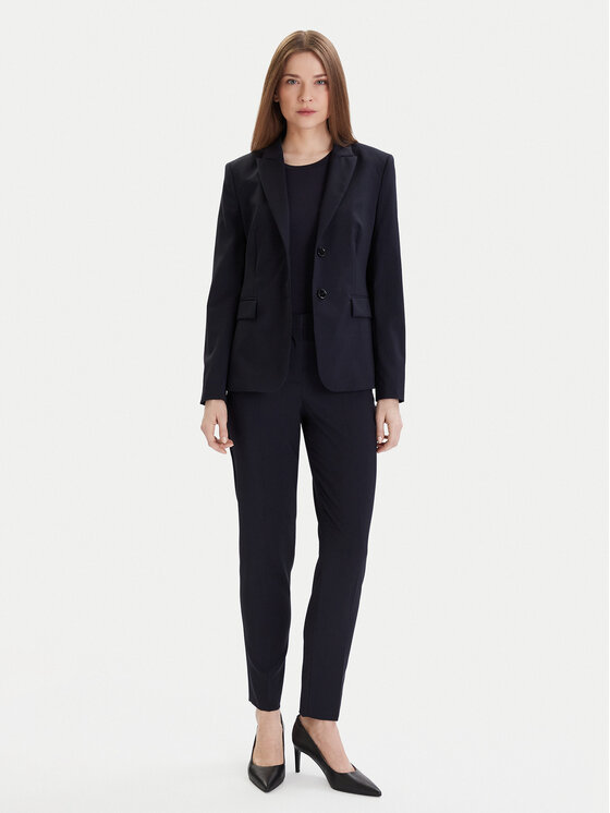 BOSS Boss Текстилни панталони 50490051 Тъмносин Regular Fit