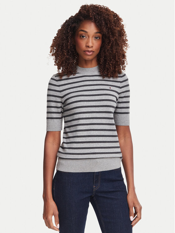 Tommy Hilfiger Tommy Hilfiger Πουλόβερ WW0WW49705 Σκούρο γκρι Slim Fit