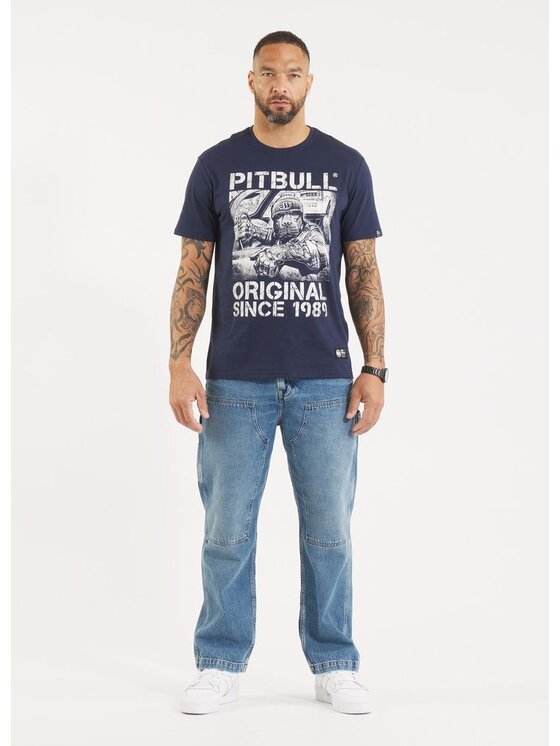 PITBULL PITBULL T-Shirt Koszulka męska DRIVE XXL Granatowy Regular Fit