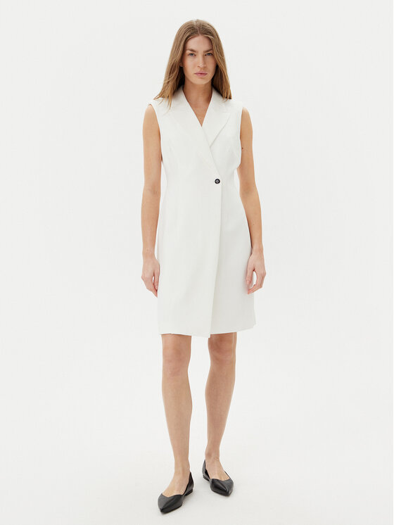 DKNY DKNY Sukienka koktajlowa DD5U1H66 Écru Slim Fit