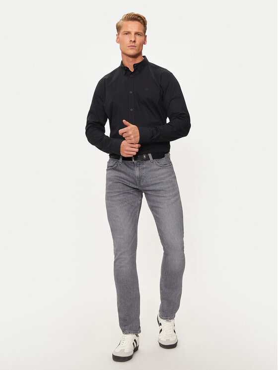 INDICODE INDICODE Košile Hayley 25-361 Černá Slim Fit