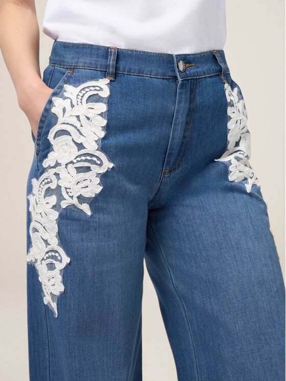 Oltre Oltre Jeans P532R008317N024 Blu Baggy Fit