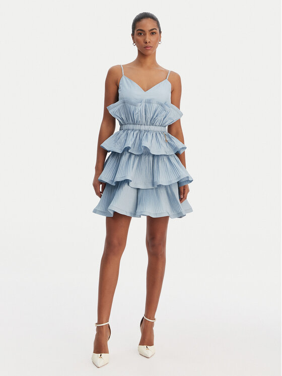 Fracomina Fracomina Kokteiļkleita FQ26SD1007W83101 Zils Regular Fit