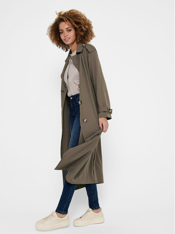 ONLY ONLY Tenchcoat 15217799 Braun Relaxed Fit