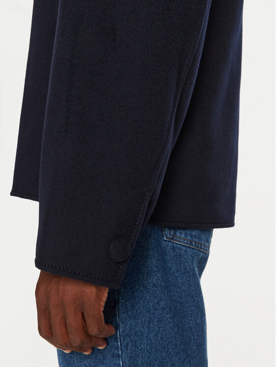 AMI Paris AMI Paris Płaszcz wełniany HJK057.WV0022 Granatowy Regular Fit