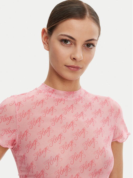 HUGO HUGO Marškinėliai 50537184 Rožinė Slim Fit