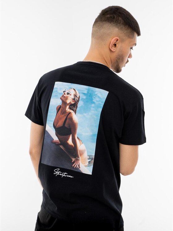 MyStars MyStars T-Shirt Koszulka Z Krótkim Rękawem MyStars Surface Czarna XXL Czarny Regular Fit