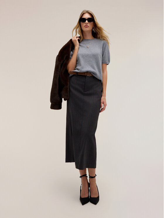 Motivi Motivi Gonna midi 1042Q001355N0S3 Grigio Regular Fit