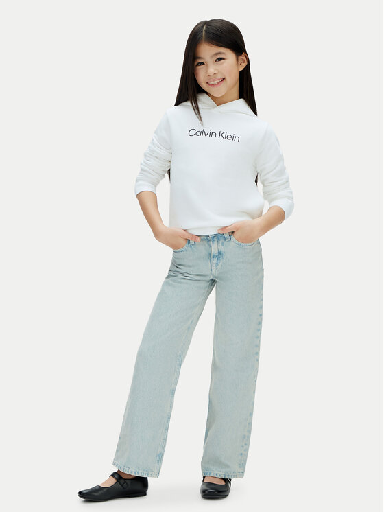 Calvin Klein Jeans Calvin Klein Jeans Pulóver Inst Logo LV1CKSJB38 Fehér Regular Fit