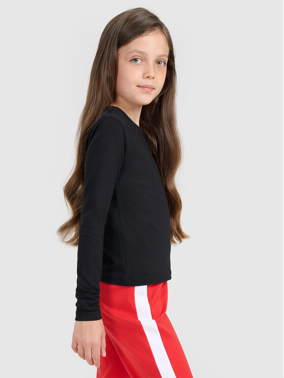 4F 4F Bluzka BASIC+ Czarny Slim Fit