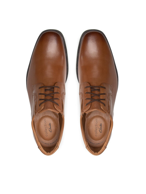 Clarks Clarks Nizki čevlji Tilden Plain 261300977 Rjava
