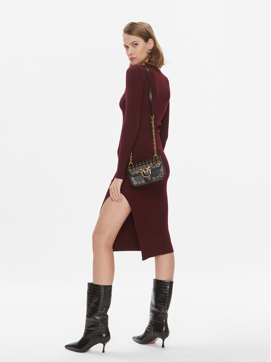 PINKO Pinko Úpletové šaty Leone 101845 A15S Bordová Slim Fit