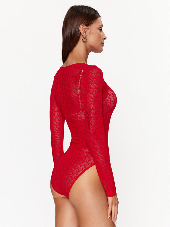 Guess Guess Боді O3BM11 KBXA0 Червоний Slim Fit