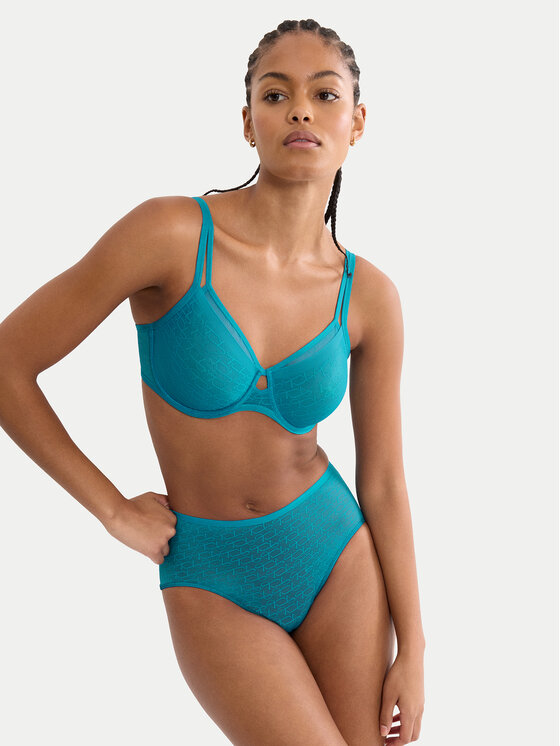 Triumph Triumph Klasične spodnje hlačke z visokim pasom Triumph Signature Sheer Maxi EX 10215936 Modra