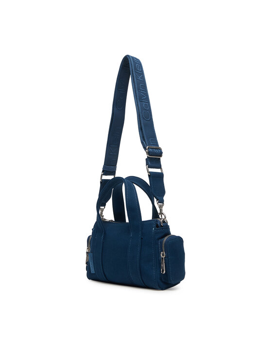 Calvin Klein Calvin Klein Ročna torba Webbing Strap Canvas Pocket Bag LV04F3464G Modra