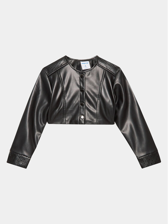 Mayoral Mayoral Jacke aus Kunstleder 6432 Schwarz Regular Fit