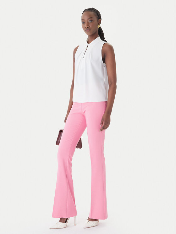 Rinascimento Rinascimento Medžiaginės kelnės CFC0127876003 Rožinė Slim Fit