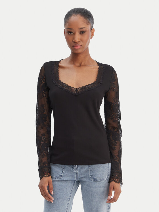 Morgan Morgan Bluză 261-TANKA Negru Slim Fit