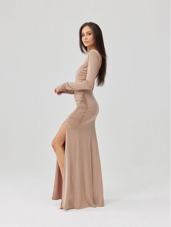 Roco Fashion Roco Fashion Abito da sera Veloria Beige Slim Fit