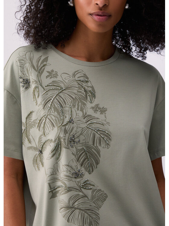 Liu Jo Liu Jo T-Shirt CA6330JS088P9639 Zielony Loose Fit