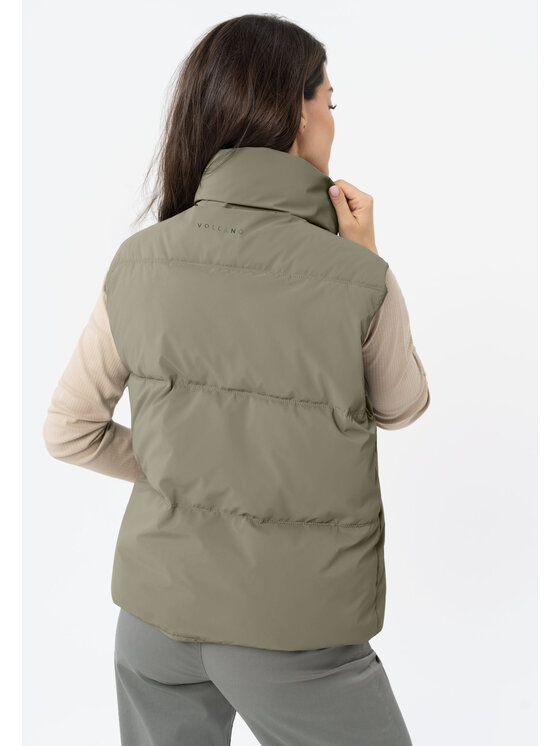 Volcano Volcano Bezrękawnik V-ELARISA Zielony Regular Fit