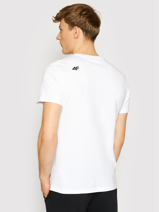 4F 4F T-Shirt NOSH4-TSM003 Biały Regular Fit