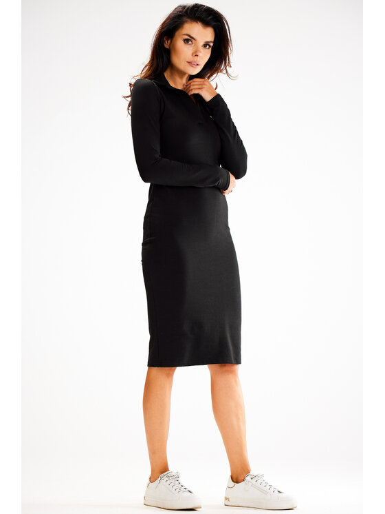 Awama Awama Vestito da giorno A605 Nero Basic Fit
