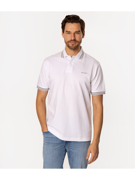 Lee Cooper Lee Cooper Polo TYAN 5029 Biały Regular Fit
