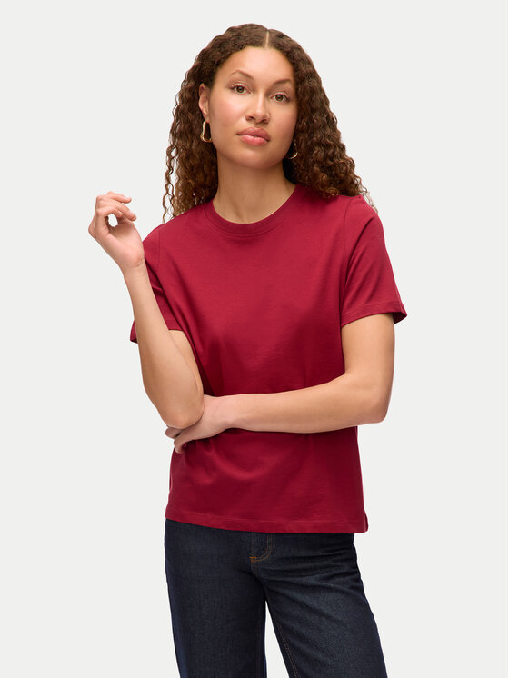 Vero Moda Vero Moda T-Shirt Paulina 10316991 Czerwony Regular Fit